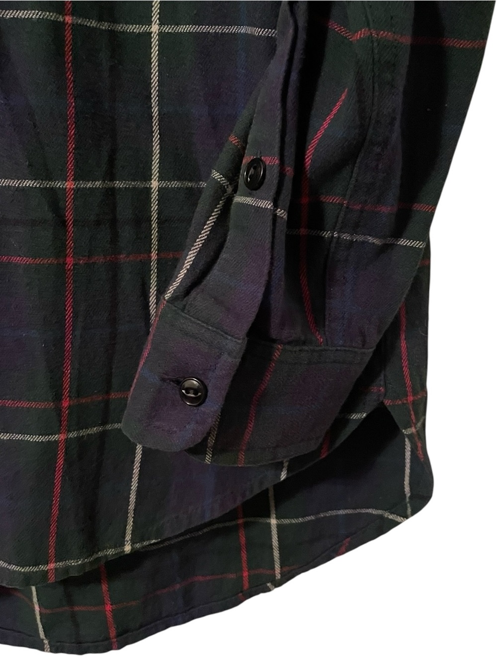 Madewell‎ Women's Navy Green Red Plaid Striped Button Down Shirt Top Size S - Picture 2 of 6